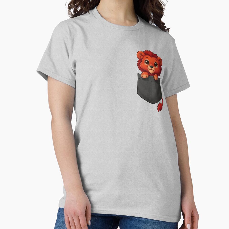 Cute Red Pocket Lion Cub by ExploreAura Studio