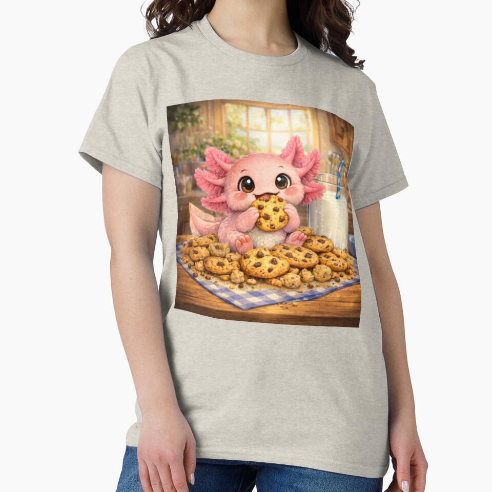 Cute Axolotl With Cookies and Milk Sticker by jgvisualarts