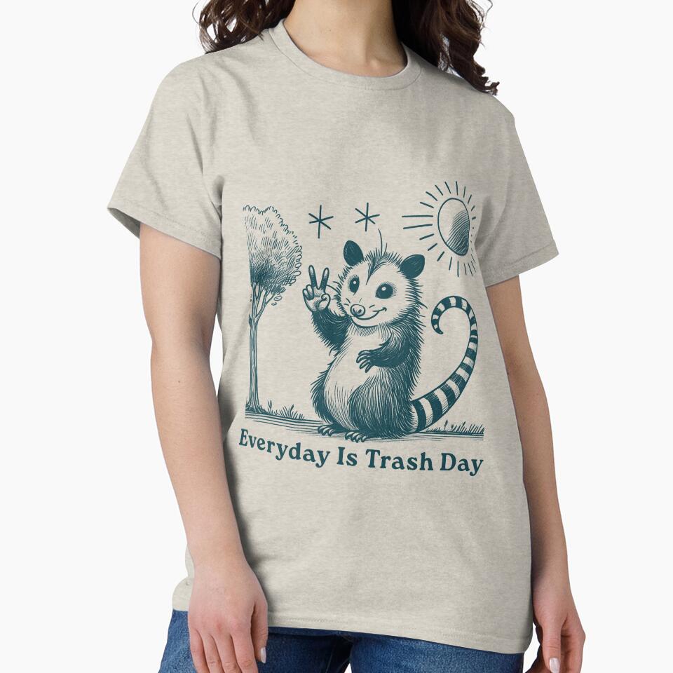 Everyday Is Trash Day Funny Raccoon Saying Quote Men Women by VerdePlantTees