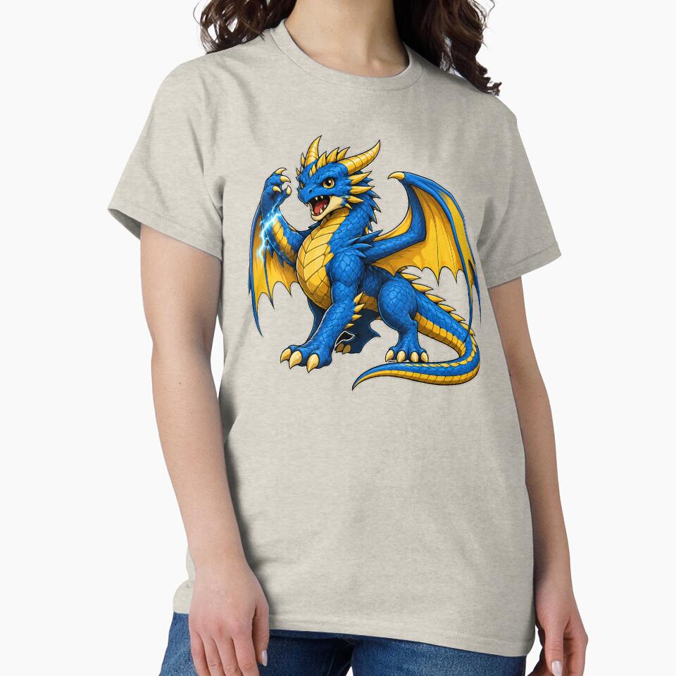 Blue Lightning Dragon Fantasy Art by Hatchling Hollow