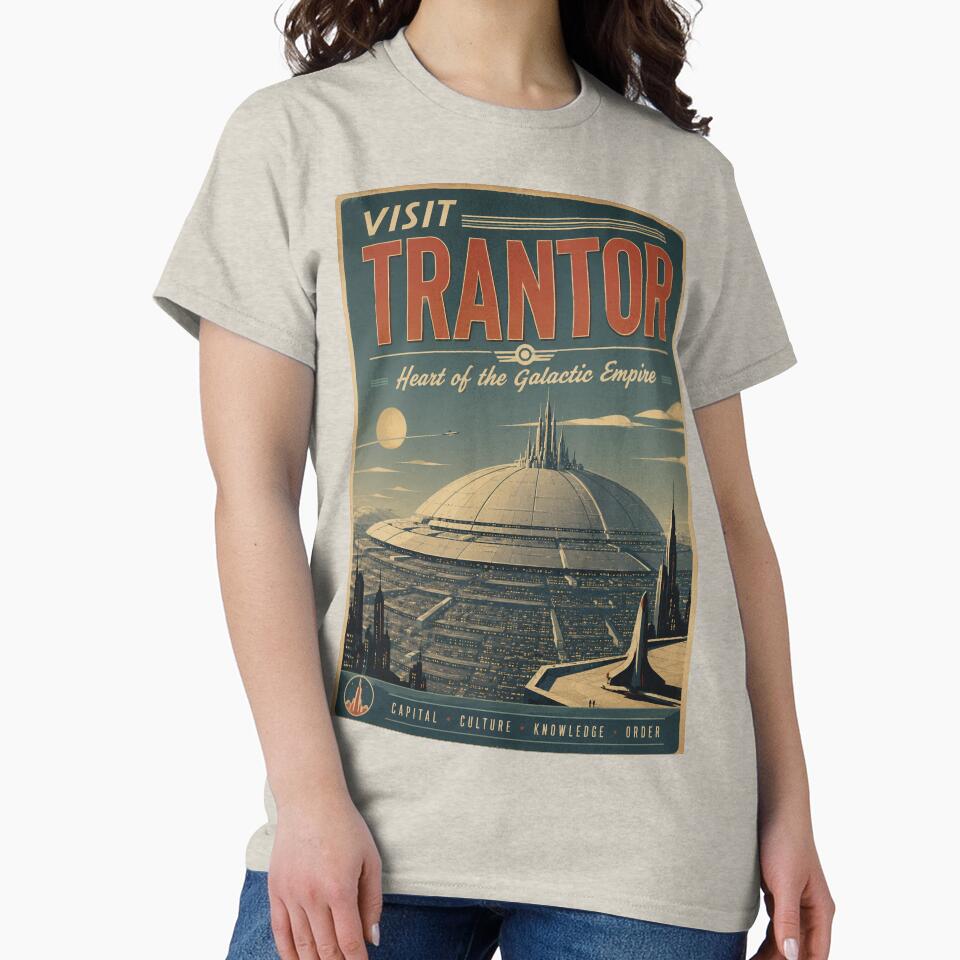 Visit Trantor Vintage Travel Poster – Heart of the Galactic Empire Retro Sci-Fi Art by Extravanganzza