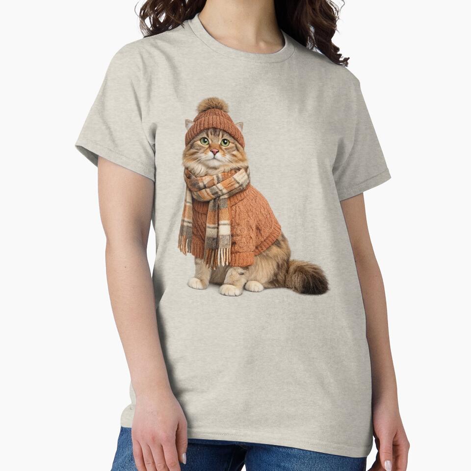 Cozy Cat Wearing Fall Clothing by Giddy Bear Gifts