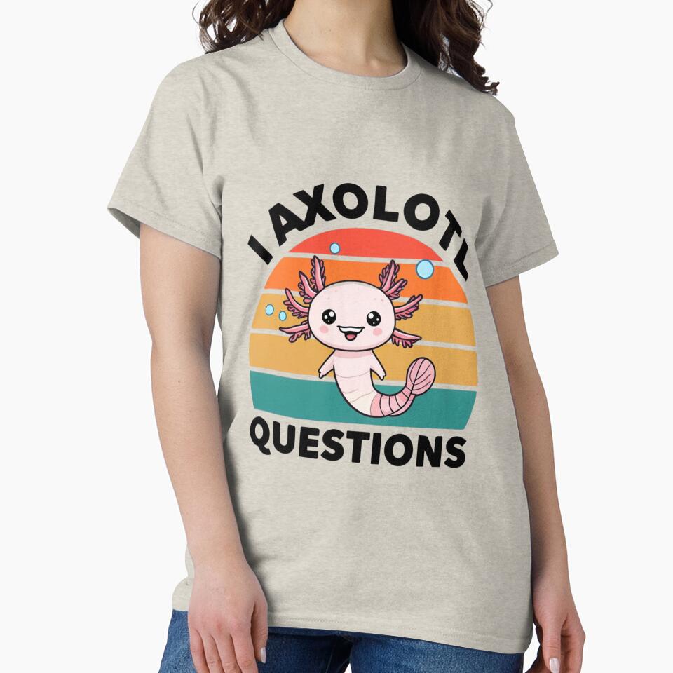 Cheerful Axolotl Character on a Colorful Striped Background – Cute & Playful Aquatic Design by Colorful-Garden