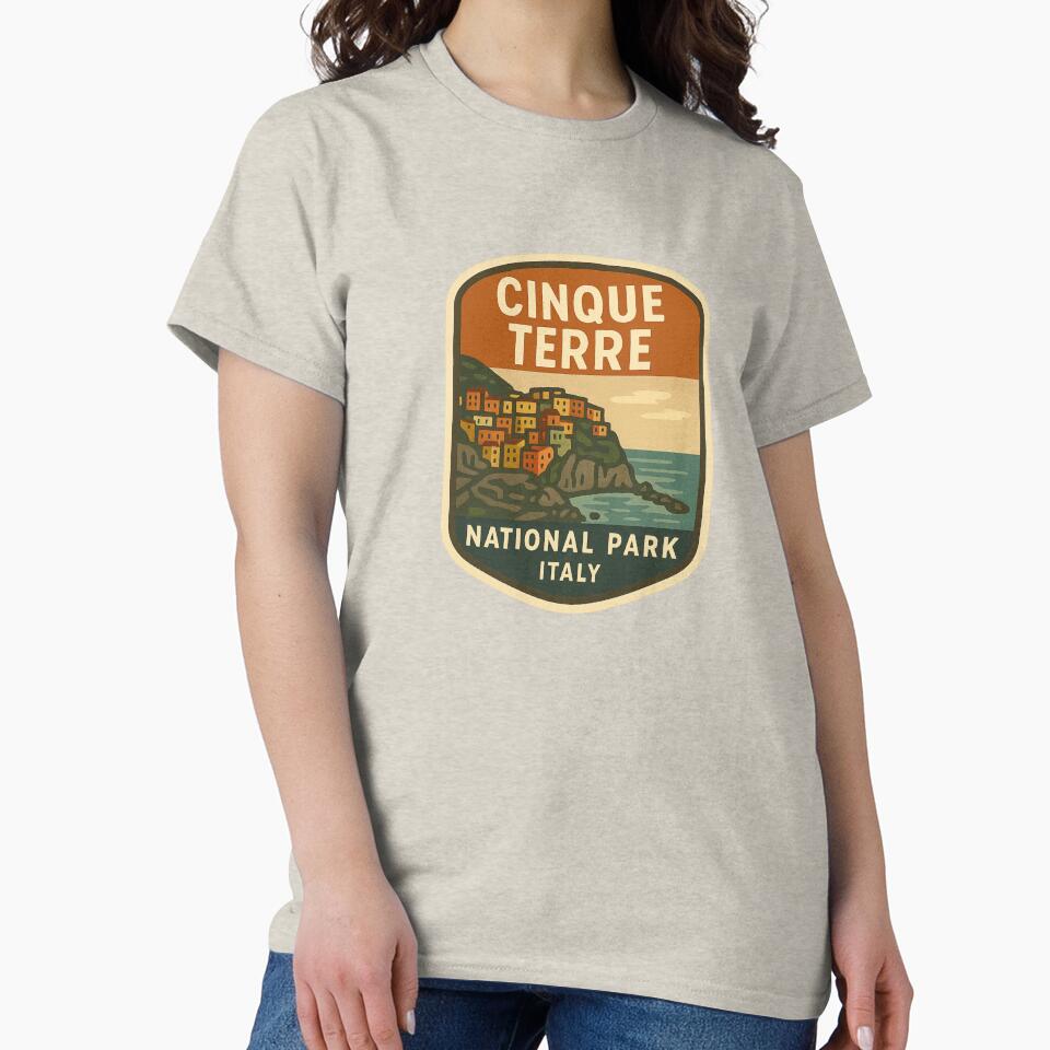Cinque Terre National Park - Italy Vintage Travel Emblem by Planthem