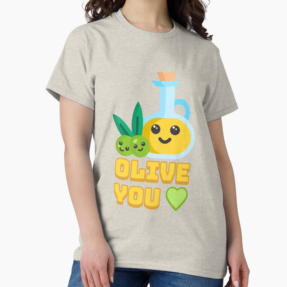 Olive You! Cute Olive I Love You Cartoon by PMCreative