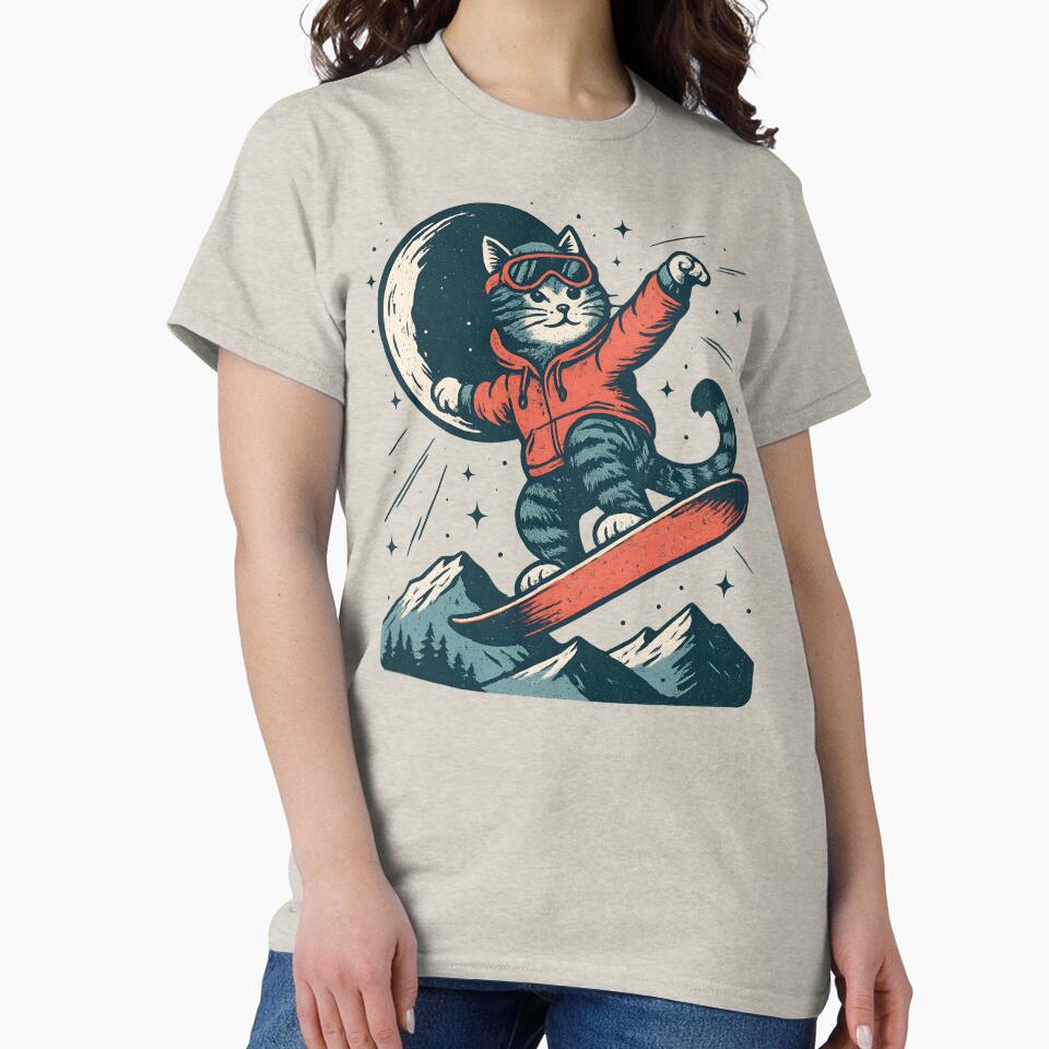 Vintage Snowboarding Cat by legendaryskins