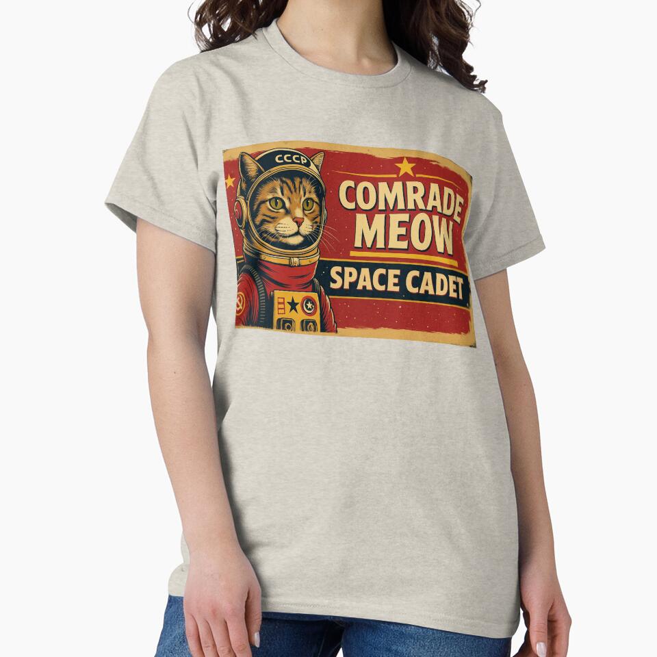 Comrade Meow: Space Cadet (Retro Vintage-style Soviet Art) by DiamondSkyShirt