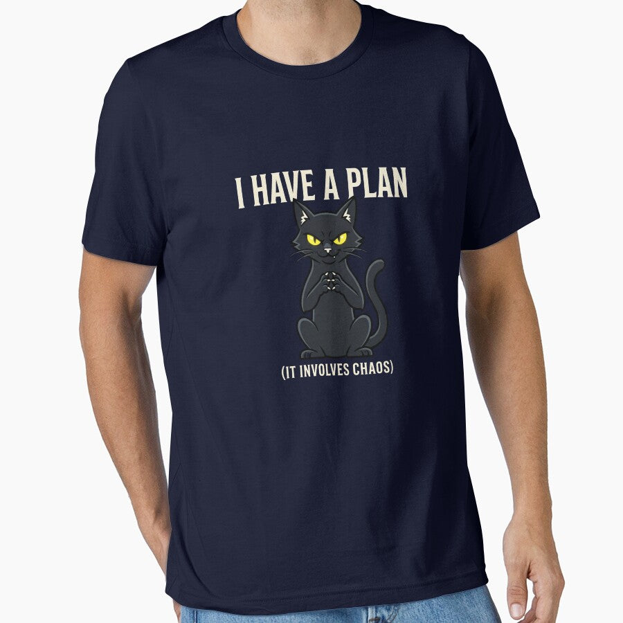 Evil Black Cat T-Shirt | I Have A Plan It Involves Chaos | Funny Cat Lover Gift by Egyptian king ⭐⭐⭐⭐⭐