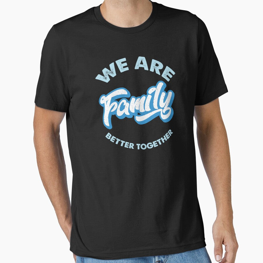 Vintage We Are Family - Light Blue Text by Whimsical  Thinker