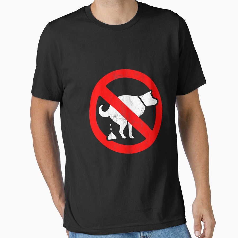 Funny S Dog No Pooping Sign - Animals Humor Pets Poop by noirty