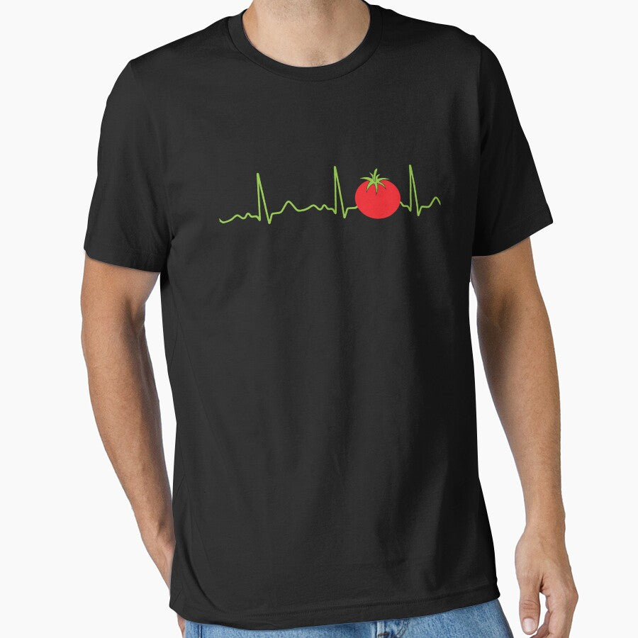 Tomato - heart line, heartbeat, pulse, cardio, EKG by Mohja-Design
