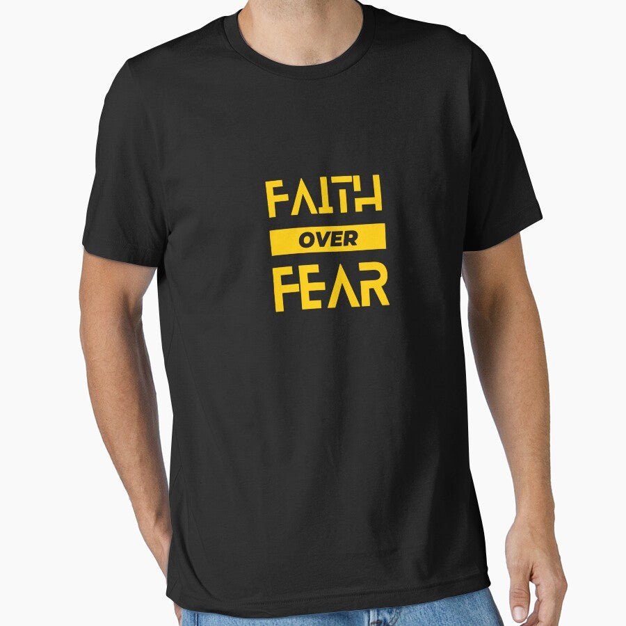 Faith over Fear Christian Believe Religious Motivational Design by ZenDesigner