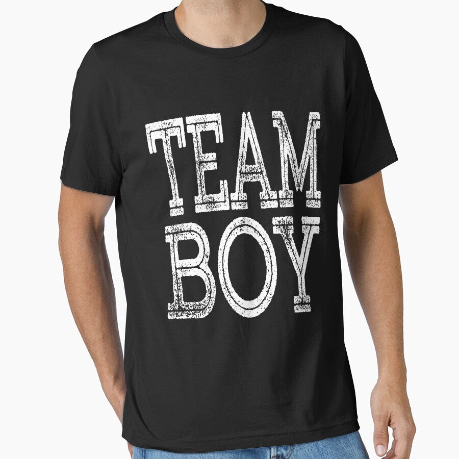 Team Boy Gender Reveal Announcement Baby Shower Party T Shirt by arcadetoystore