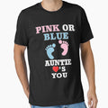Pink Or Blue Auntie Aunt Loves You Baby Shower Heart Gender Reveal Party Mens Womens T Shirt You Baby Shower Gender Reveal Party Mens Womens T Shirt Funny Cute Gift by arcadetoystore