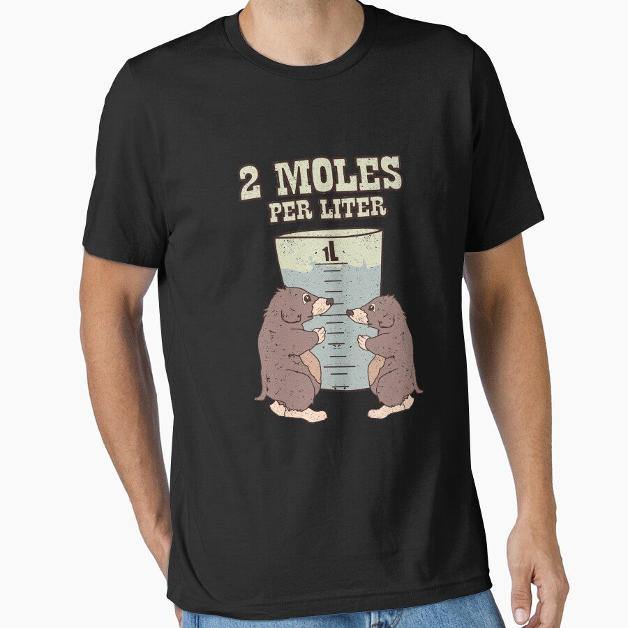 Two Moles Per Liter Science Animal Pun Geek Humor by Kieran Abbott