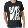 Boys Rule Gender Reveal Baby Shower Cute Gift T Shirt White by arcadetoystore
