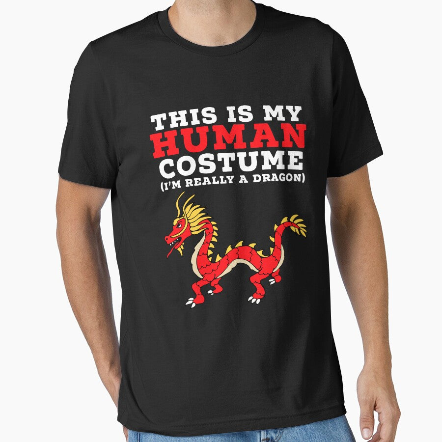 This Is My Human Costume I'm Really A Dragon T-Shirt by amos20111