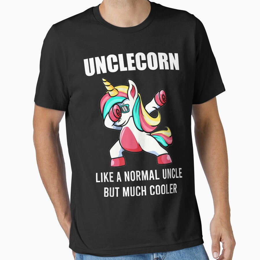 Funny Uncle Unicorn Unclecorn Tee Dab Birthday Fun Mens Gift by HillyArts