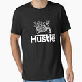 Hustlé - white print by Tunic Shirts