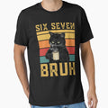 Funny Black Cat Coffee Six Seven 67 6 7 Bruh Shirt by LashondaGreen89