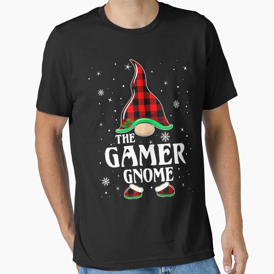 Gamer Gnome Buffalo Plaid Matching Family Christmas Pajama by BrandyBare
