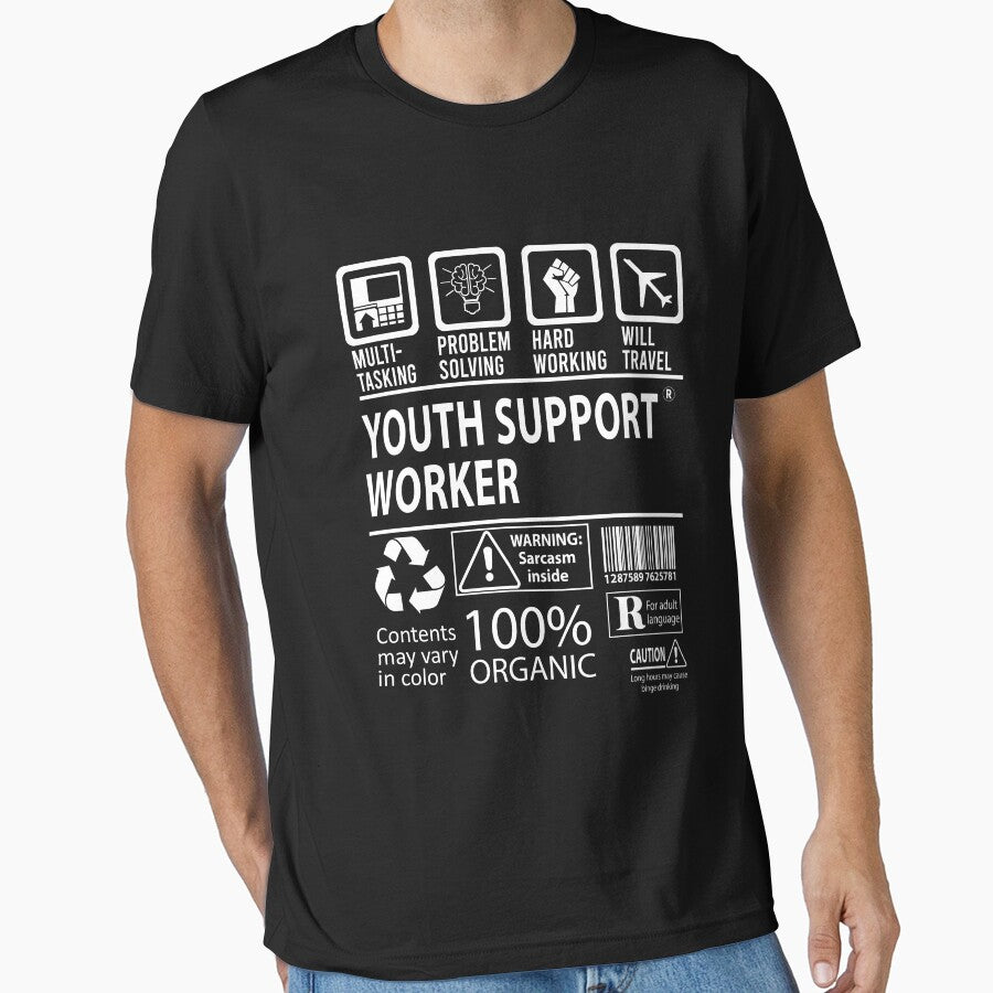 Youth Support Worker T Shirt - MultiTasking Certified Job Gift Item Tee by sabinacsnm
