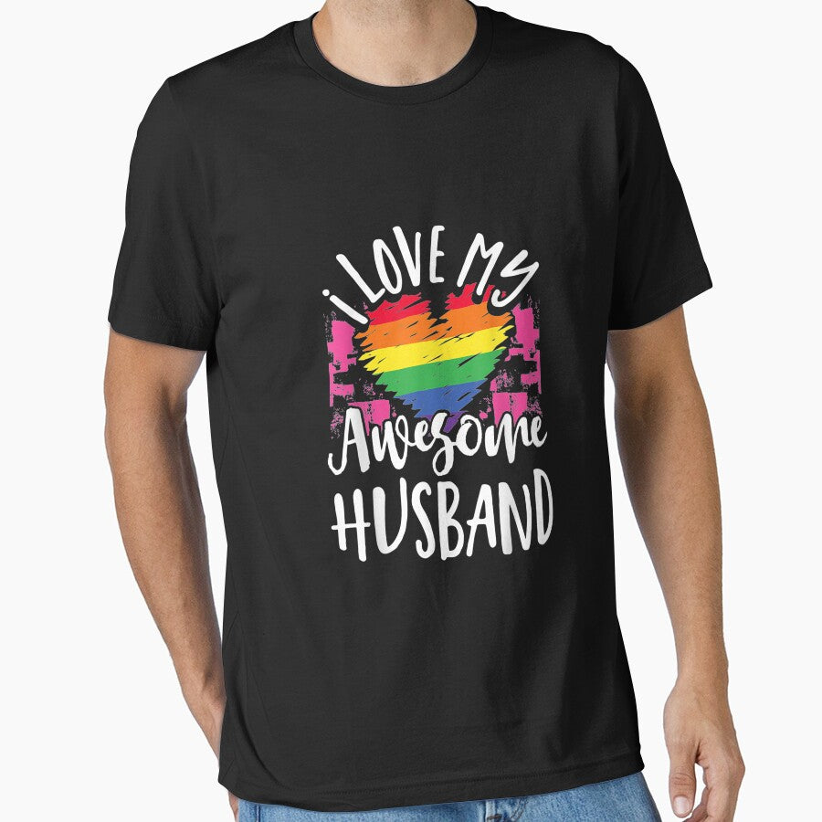 I Love my Awesome Husband Gay Couple Matching by angelabeulah