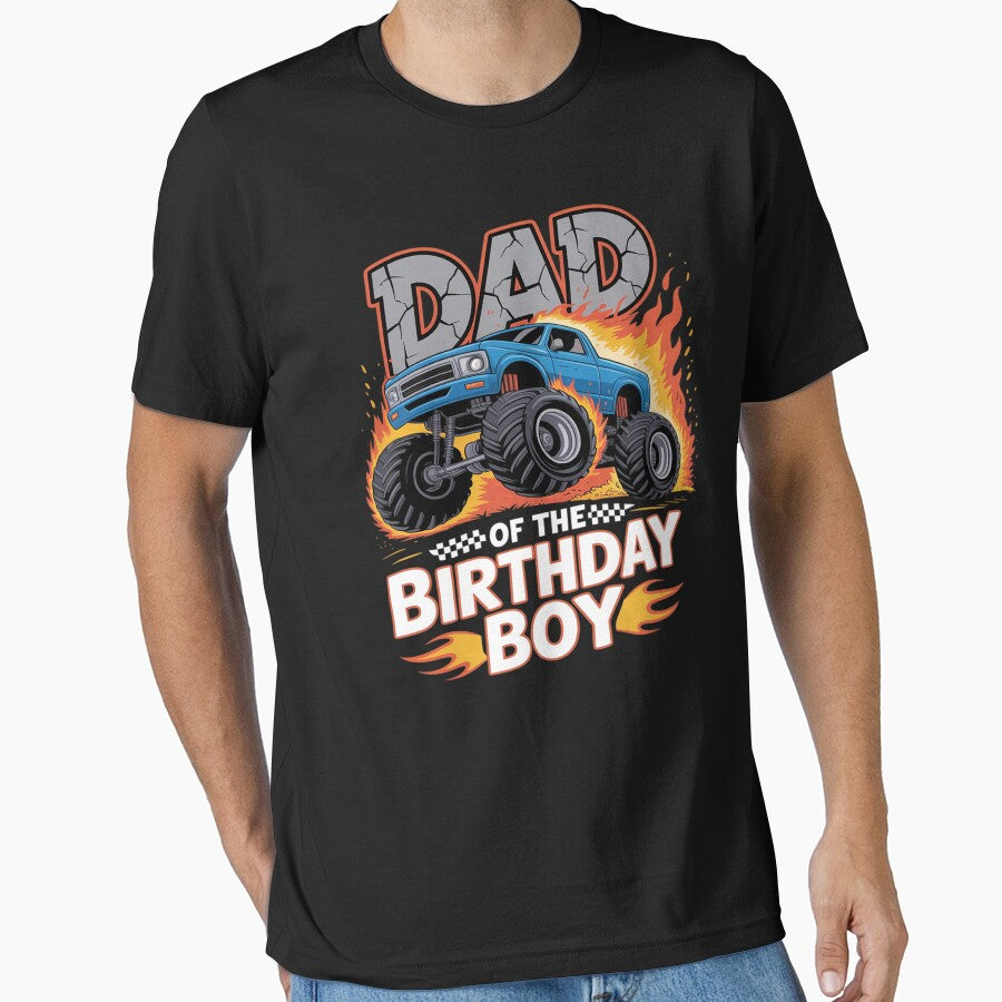 Dad Of The Birthday Boy Monster Truck Family Matching Party by genkihikki