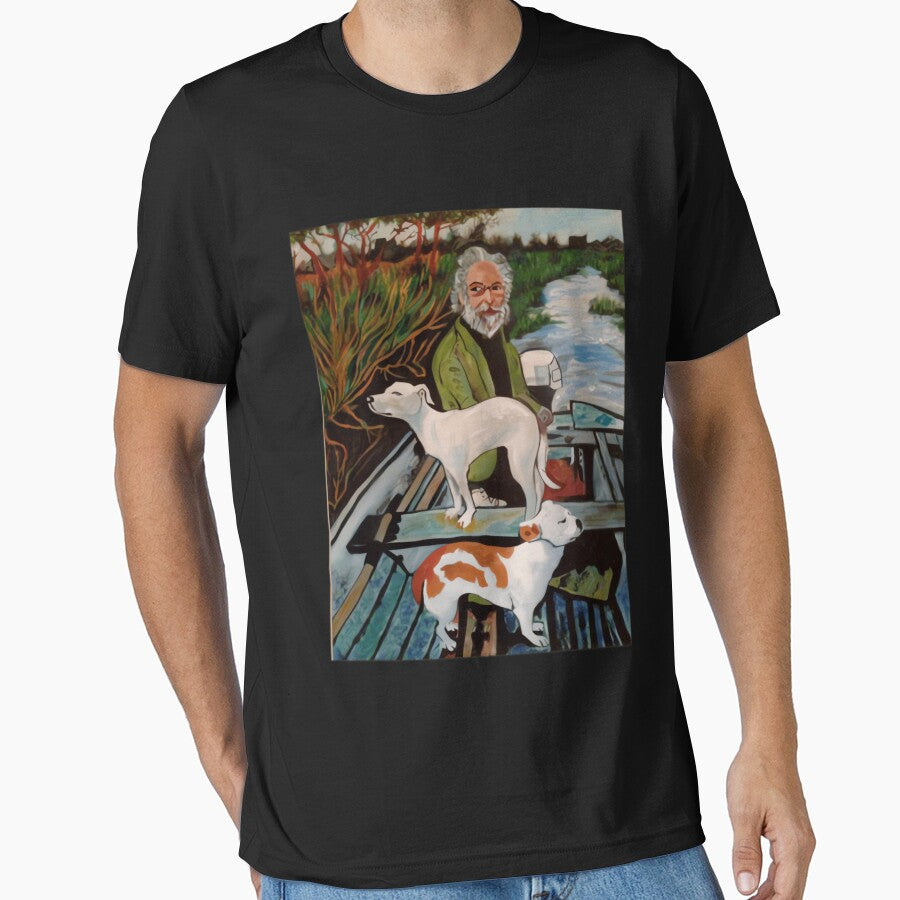 New Goodfellas Painting Old Man with Two Dogs Men by aldiqssurugam