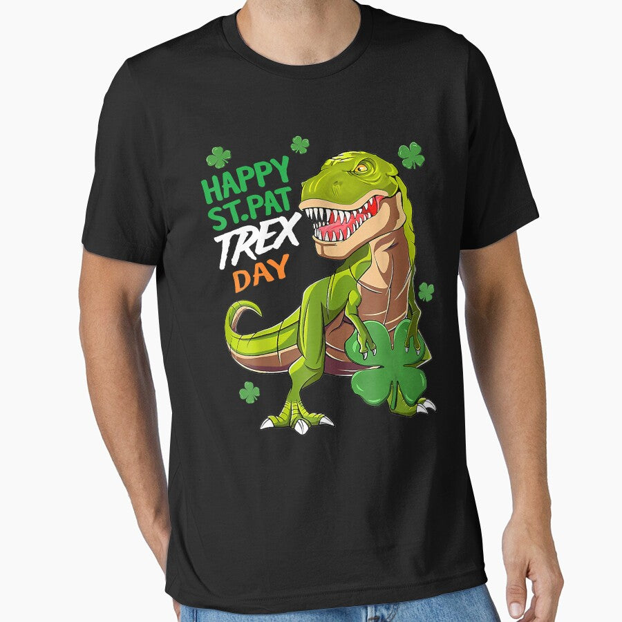 Happy St Pat T-Rex Day Shirt Dinosaur St Patrick's Day by AaronWeedo