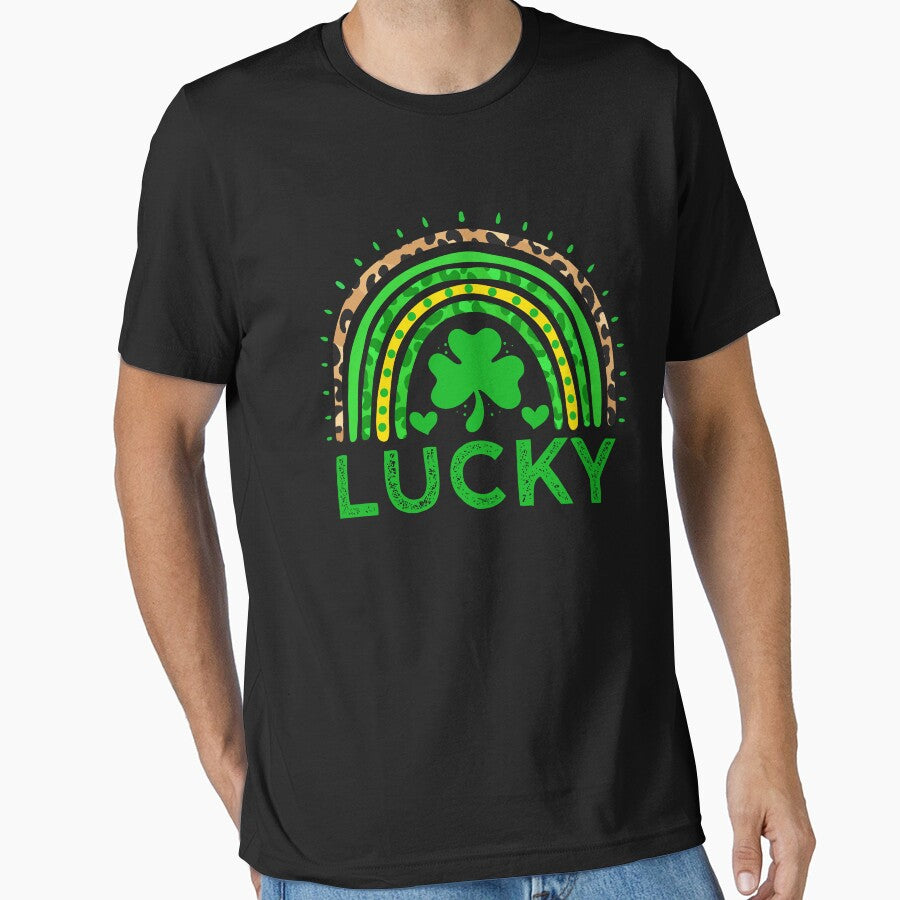 St Patricks Day Rainbow Lucky Teacher Women St Patricks Day T-Shirt by Cooltees4u1