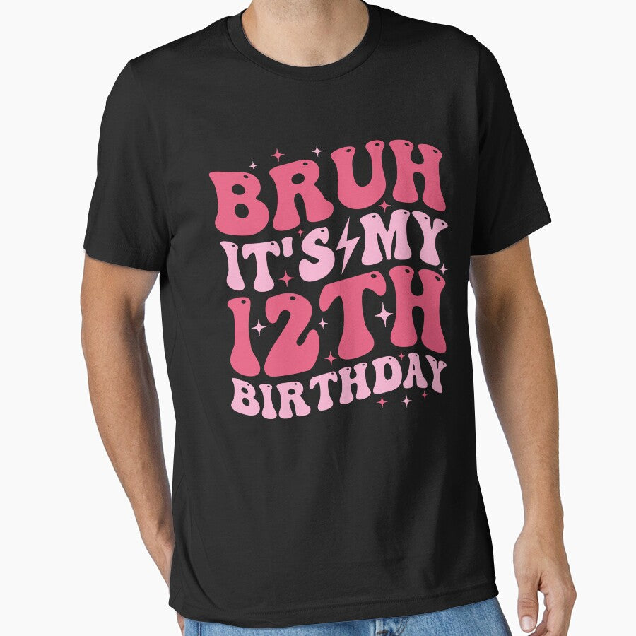 Bruh It's My 12th Birthday Kids Birthday Party Quote by Achrafdesign