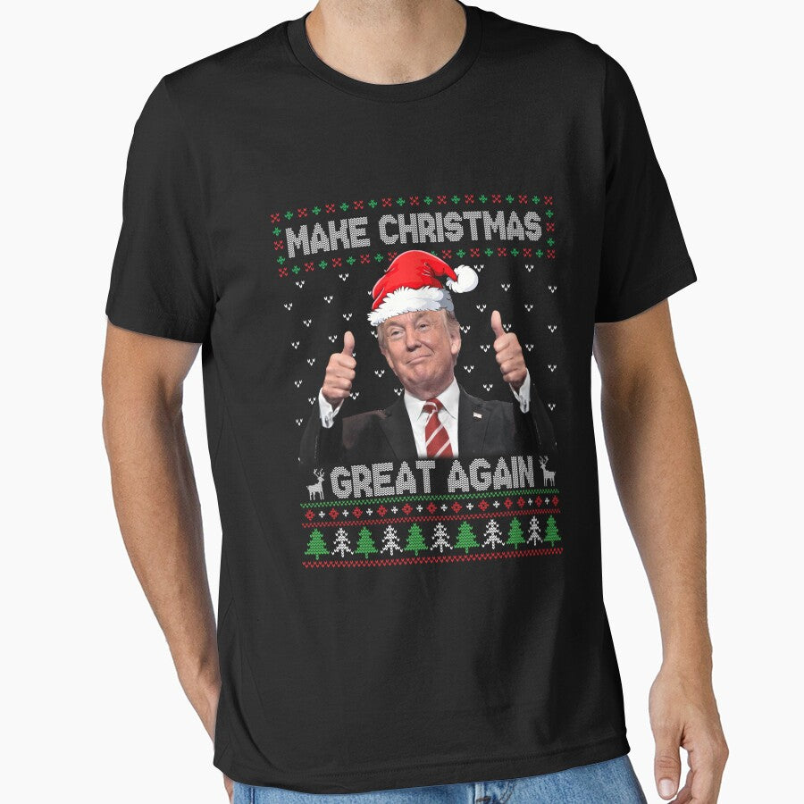 Funny Trump Make Christmas Great Again Ugly Sweater Xmas T Shirt by Klaus-Gilbert