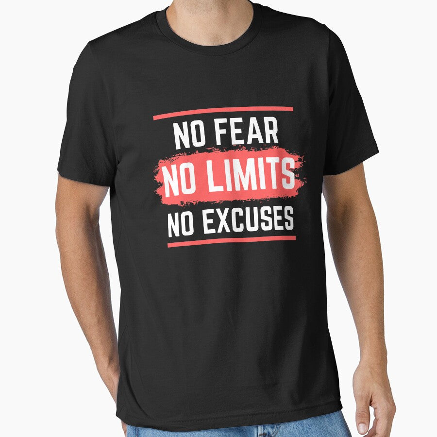 No Fear No Limits No Excuses - Motivation Workout Gift by RE PIXEL