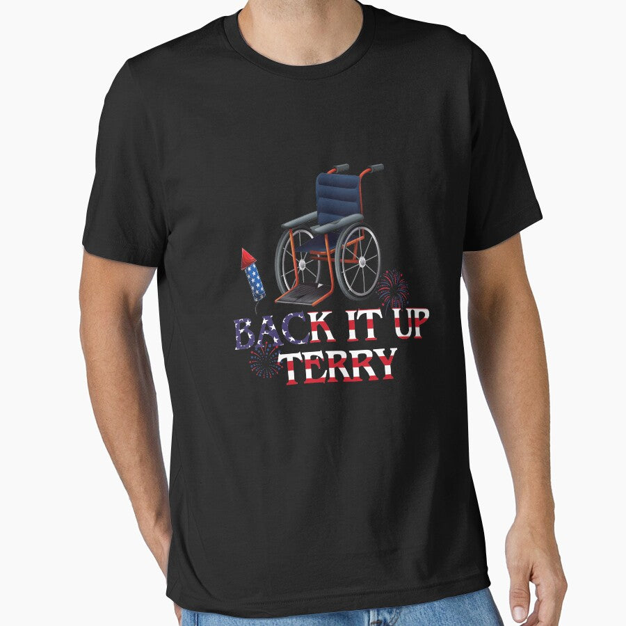 Back It Up Terry 4th Of July Firework American US Flag by Tatus Brinal