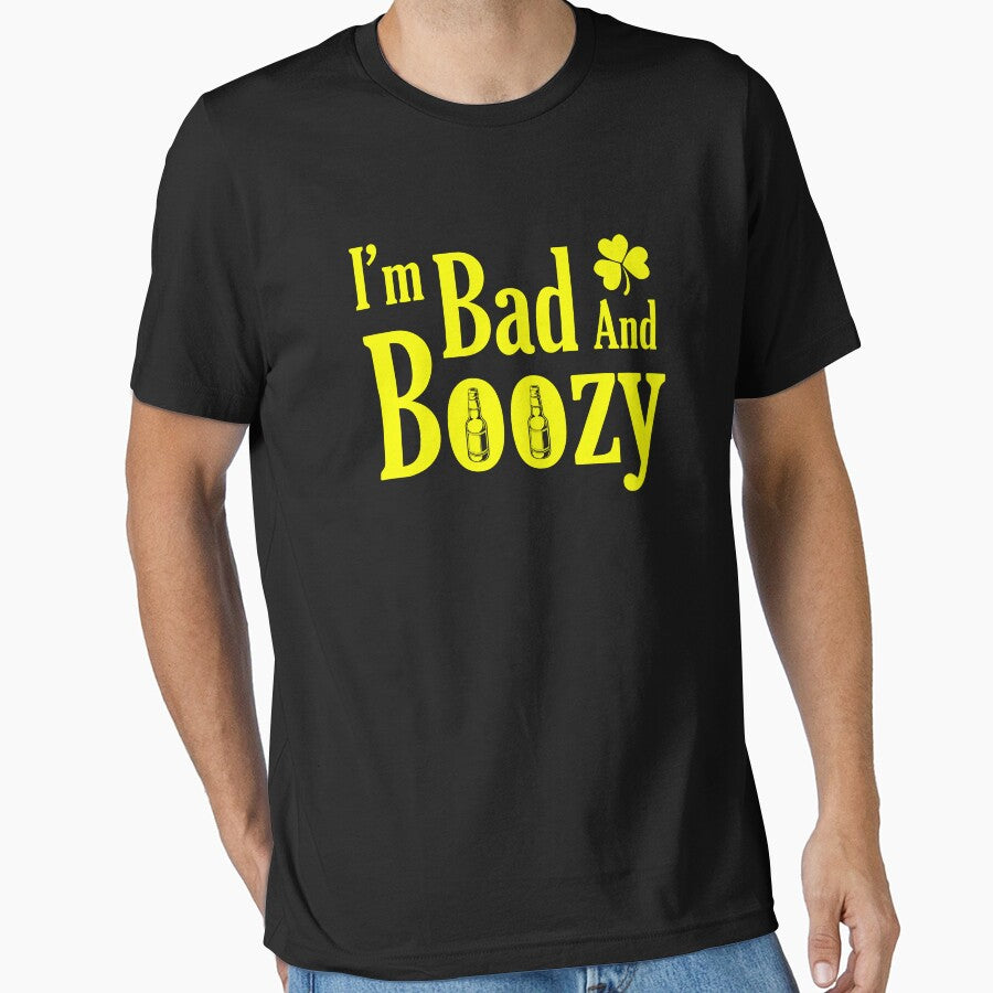 Bad and Boozy Saint Patricks Day Lucky Apparel by doggopupper