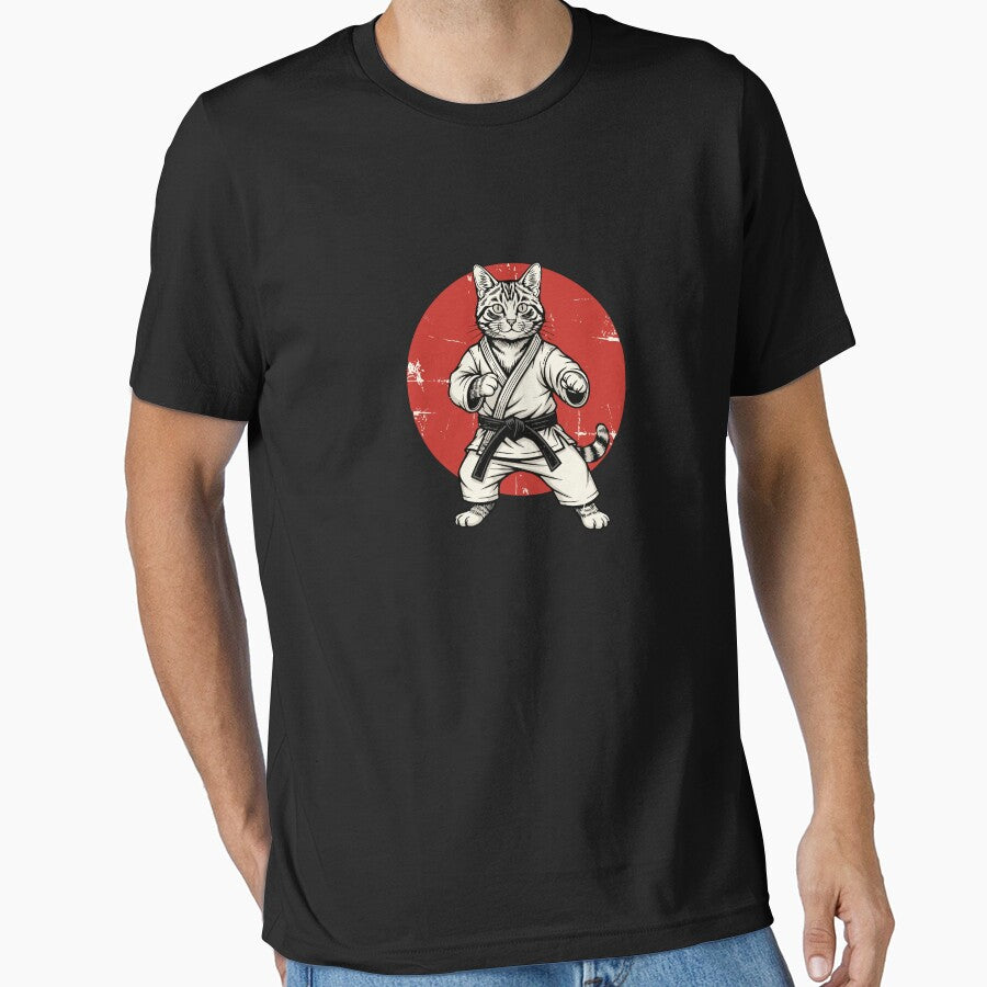 Karate Cat Black Belt Martial Arts Japanese Feline by PopStars1993
