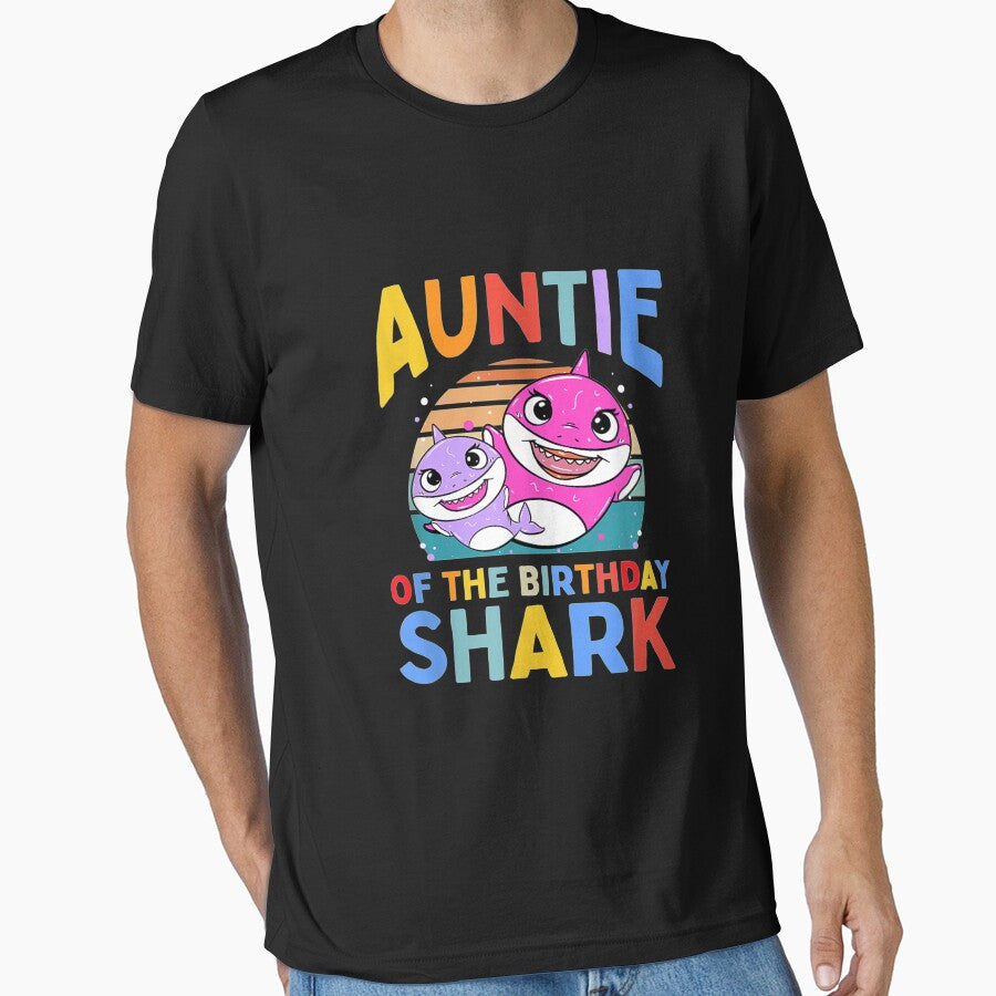Auntie Of The Birthday Shark Aunt Matching Family by angelabeulah