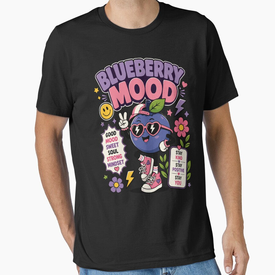 Blueberry Mood Cute Positive Berry Character with Sweet Soul and Strong Mindset Inspiration by Huddy-clothes