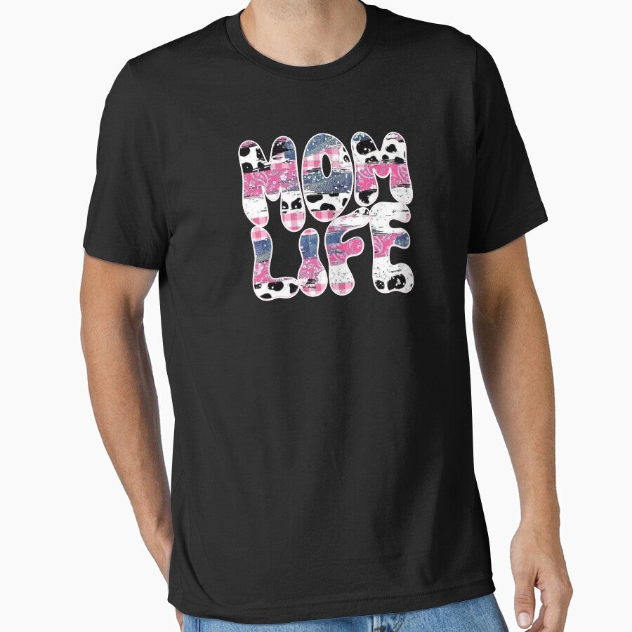 Cute Mom Life Retro Style In Pink And Blue Lettering by handsoftime2020