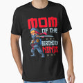 Womens Mom Of The Birthday Ninja Bday Boy Family Matching V-Neck by ErnestoStudio