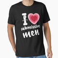 I Love Submissive Men Crop Top, I Heart Baby Tee, Funny Y2K 2000s Sayings, Dominant Woman T-Shirt, Black Cropped Shirt Women, Feminist Shirt by Creativity-mer