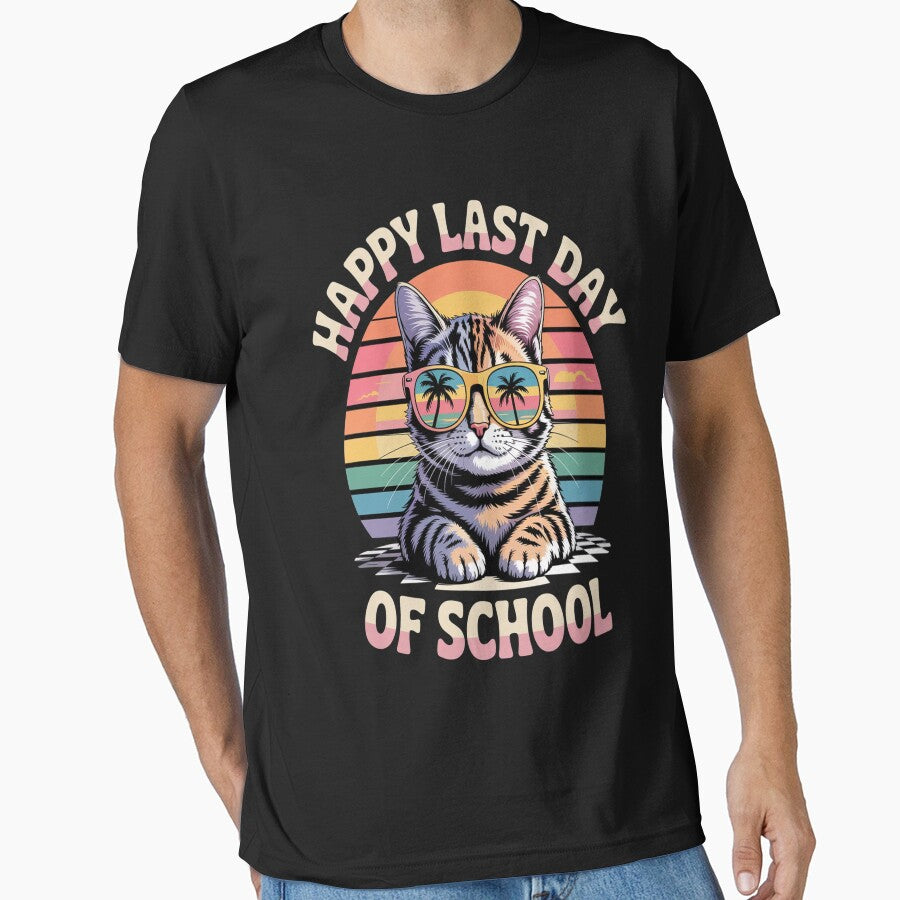Happy Last Day End Of School Graduation Funny Cat by HaiharryCartoon