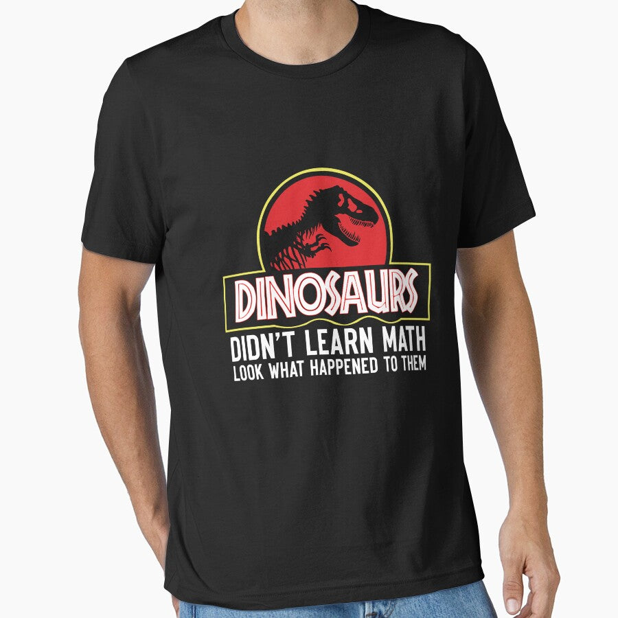 Funny Dinosaur Math Warning T-Shirt by TinaMDedrick