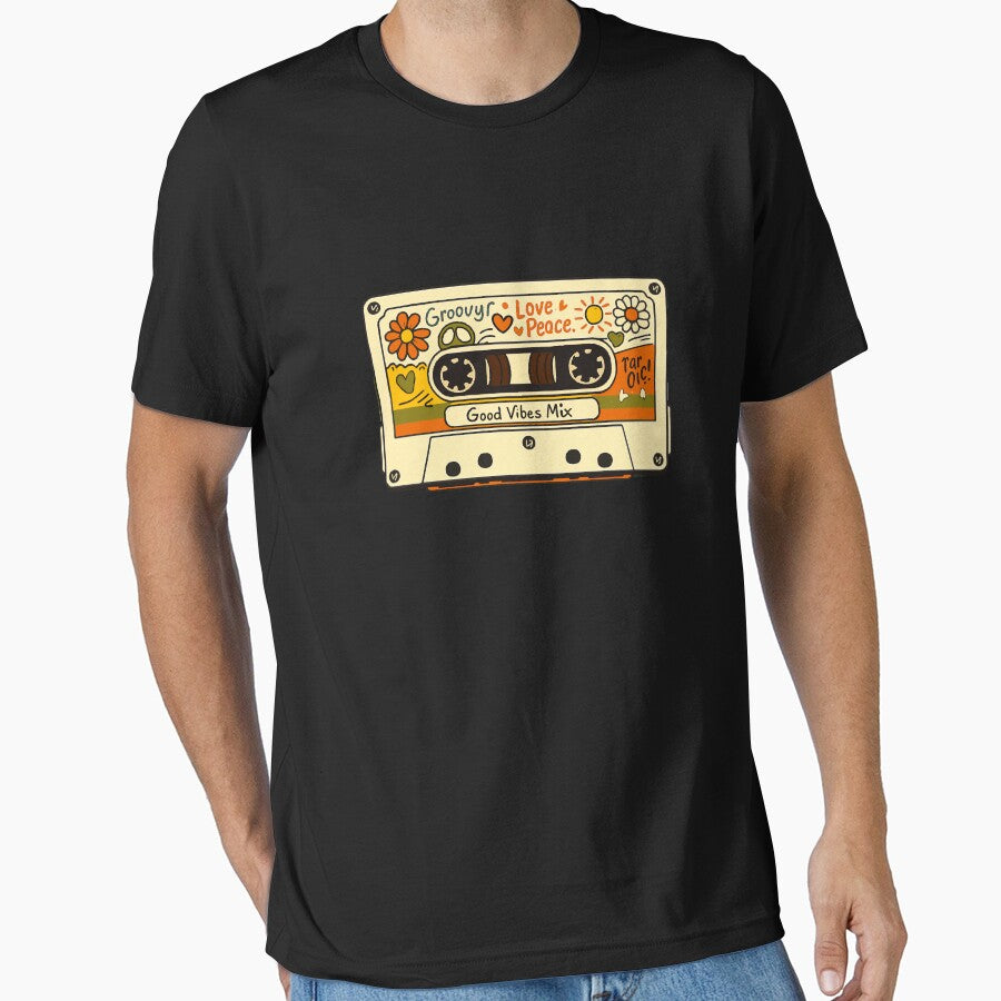 Retro 70s Groovy Aesthetic Cassette Tape - Good Vibes Mix by Far Out Goods
