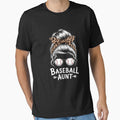 Baseball Aunt Messy Bun Hair Funny Baseball Player Aunt by tabdejinti