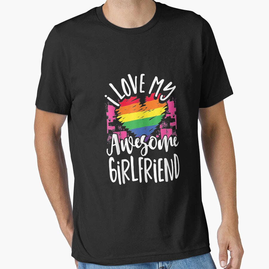 I Love My Awesome Girlfriend Gay Lesbian Couple Matching by angelabeulah