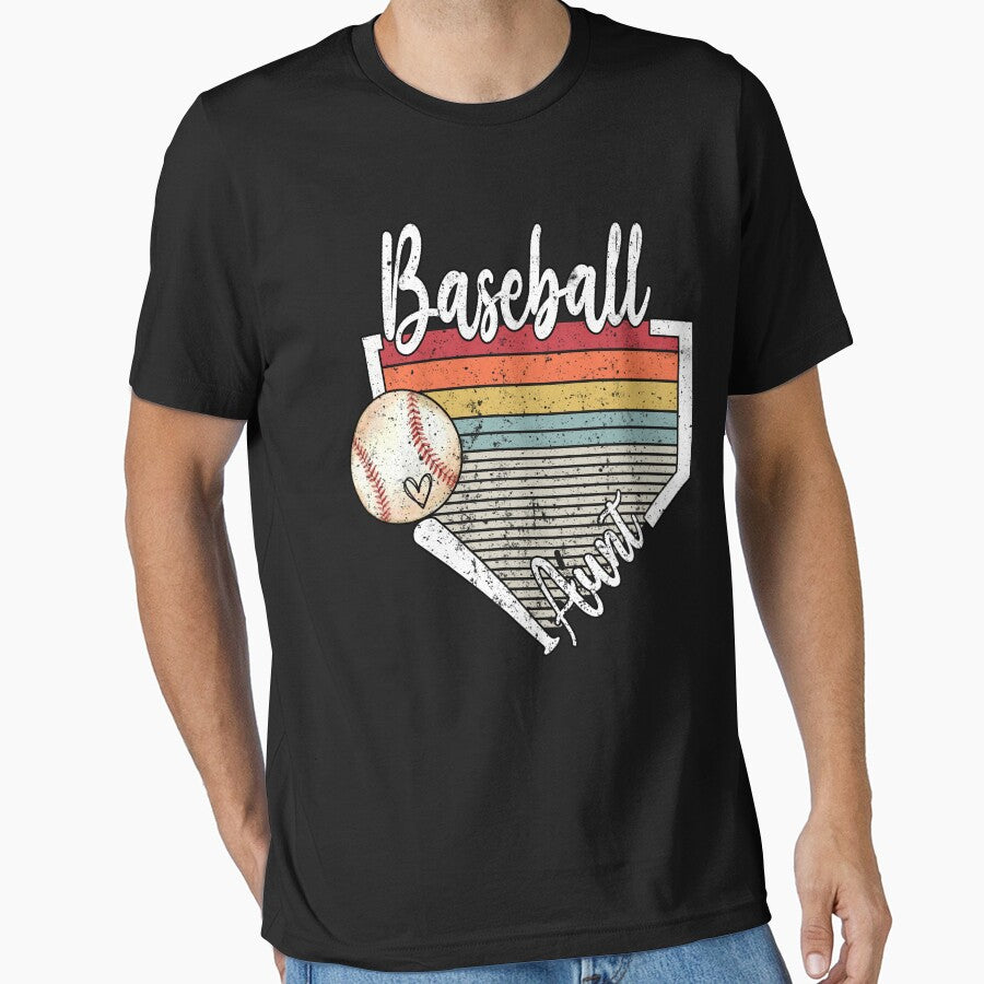 Vintage Baseball Aunt Retro Heart Design by KIROSALS