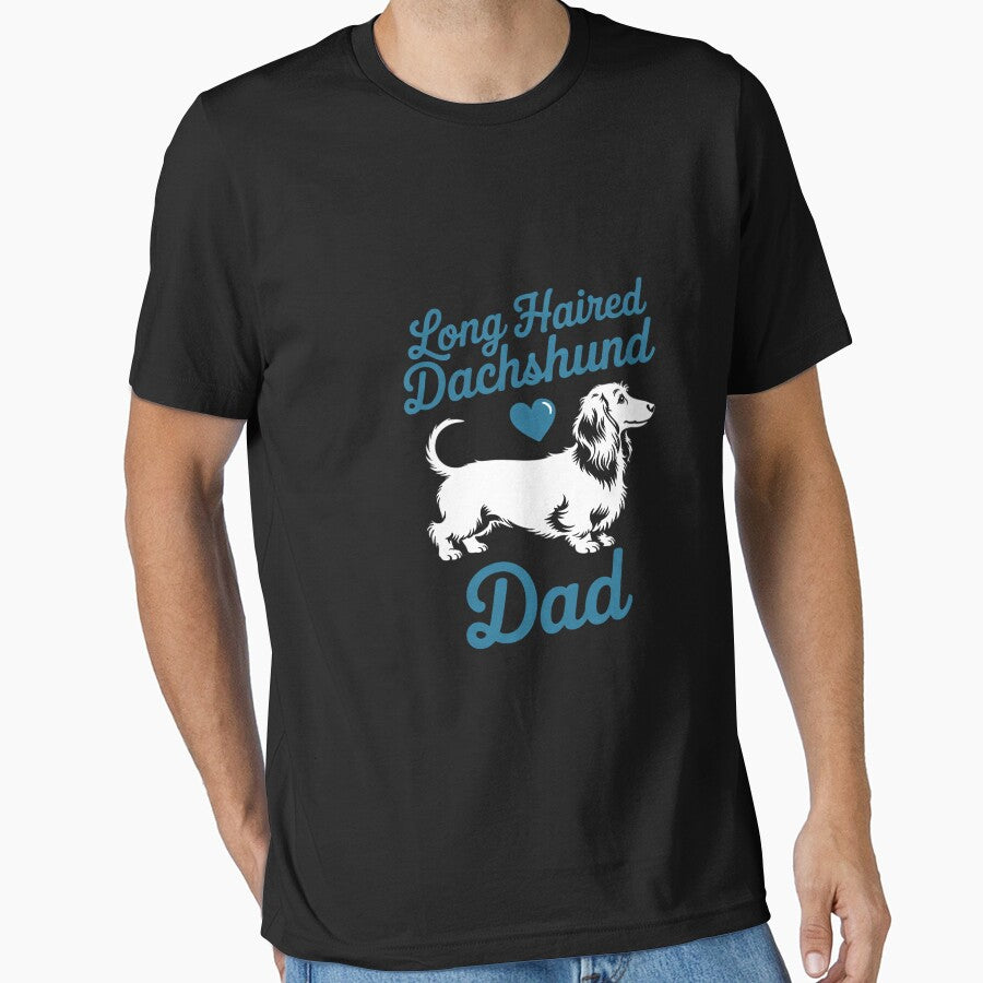 Long-Haired Dachshund Dad - Father's Day Wiener Dog by CareTopping