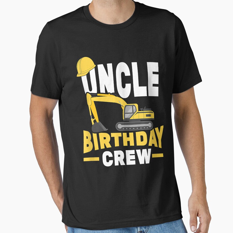 Mens Construction Birthday Party Digger Uncle Birthday Crew by SeppeGoffin